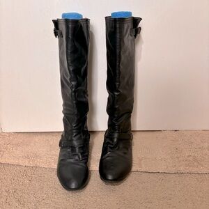 Top Moda Coco-1 Tall rider Boots with buckle Black womens size 9